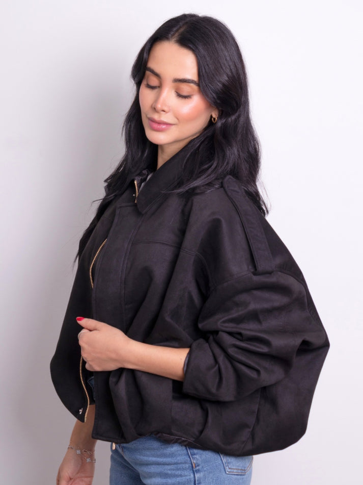 Chaqueta Pana Over Negro