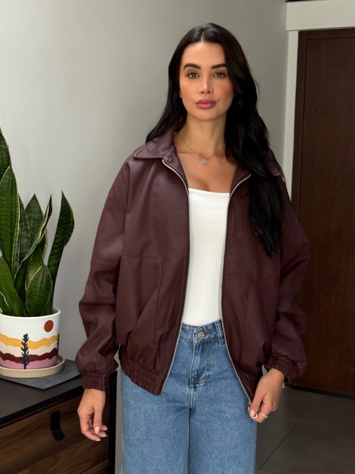 Cazadora Oversized Vino