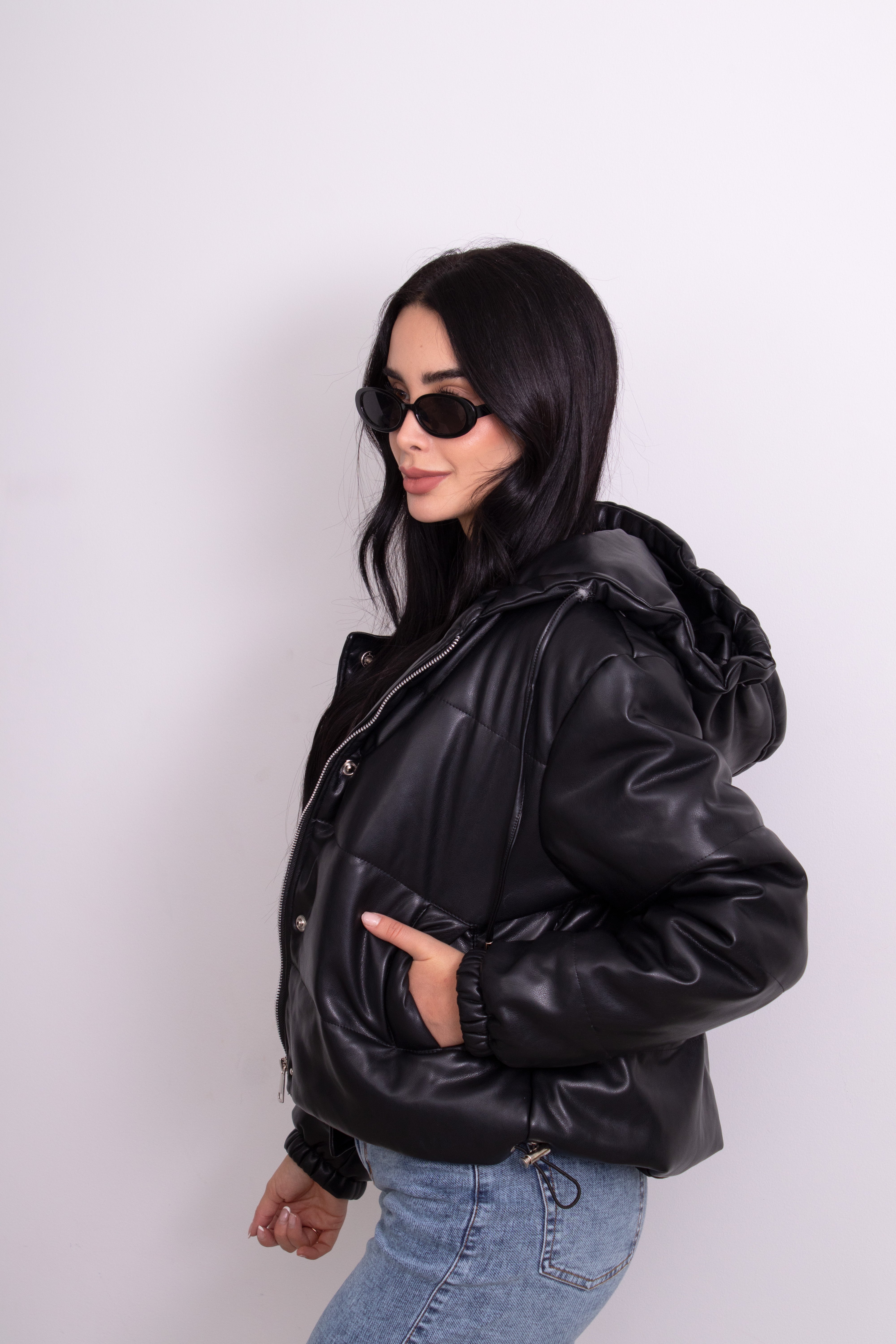 Bomber capota cuero