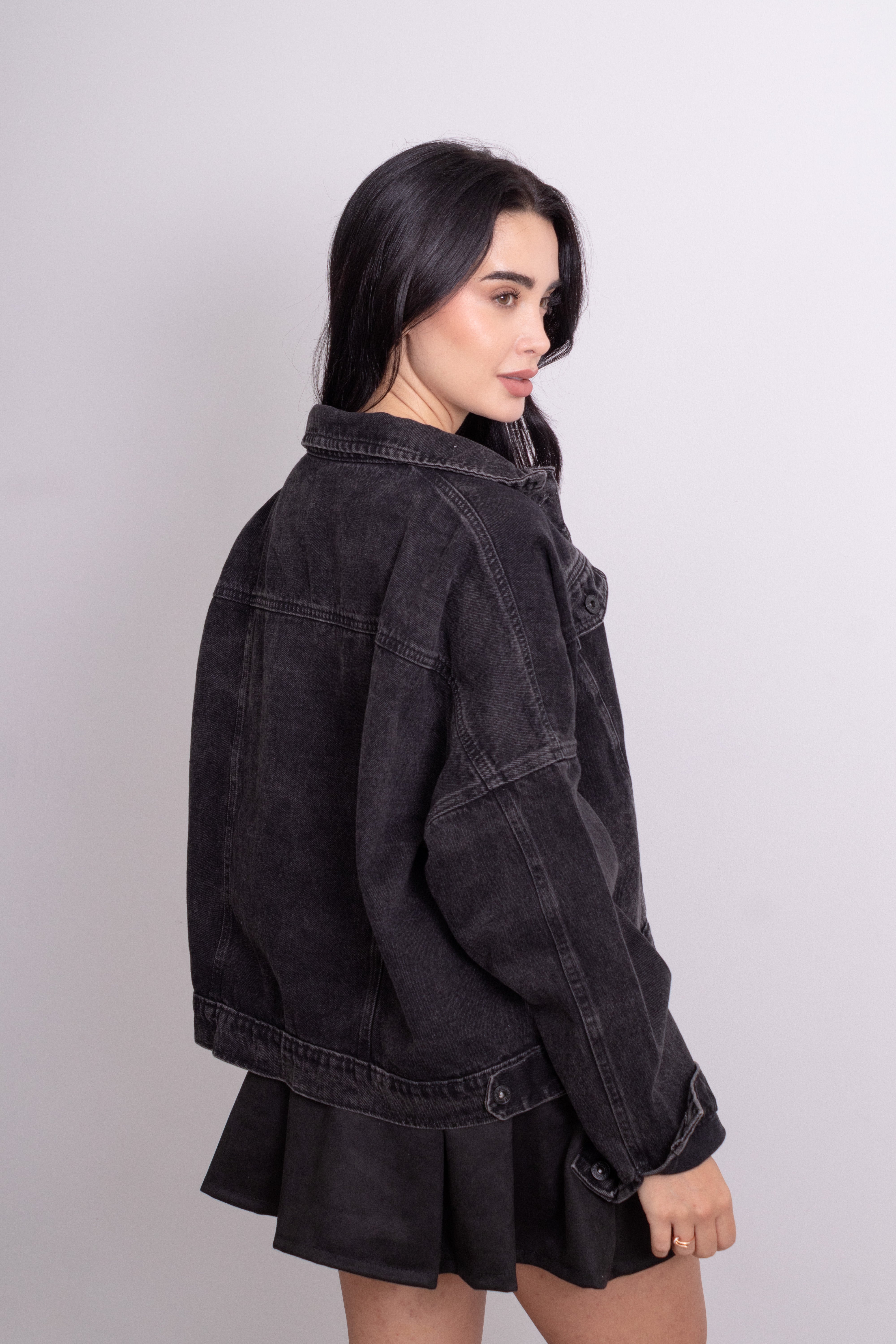Chaqueta over denim Negro humo