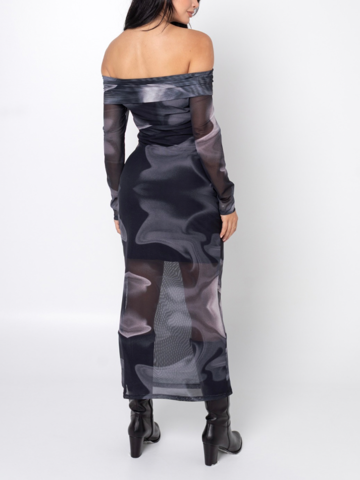 Vestido Ondas Negro