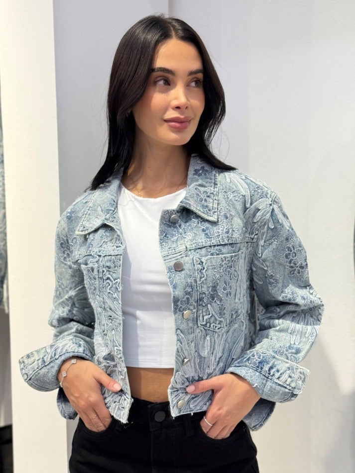 Chaqueta Denim Bordado