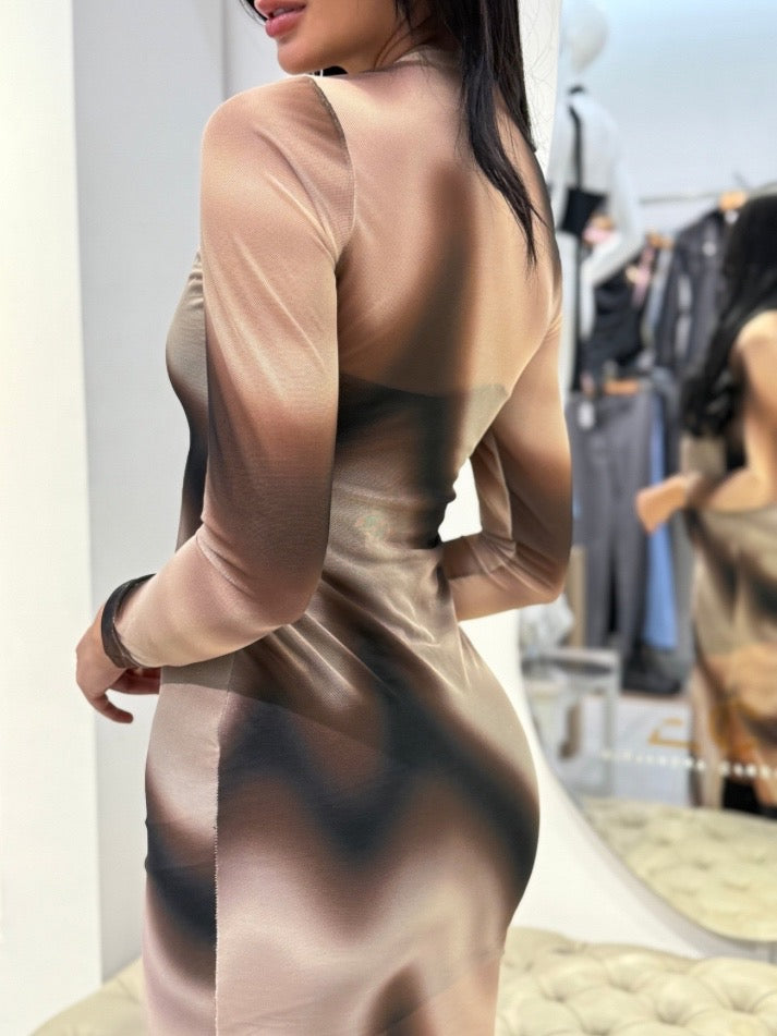 Vestido Malla Nude