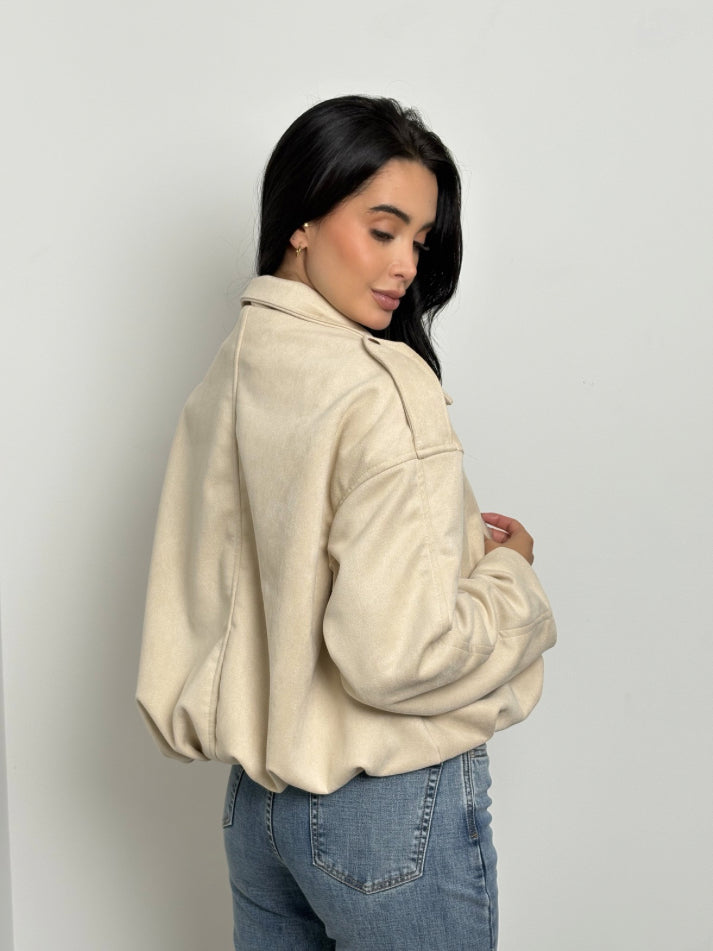 Chaqueta pana Over Beige