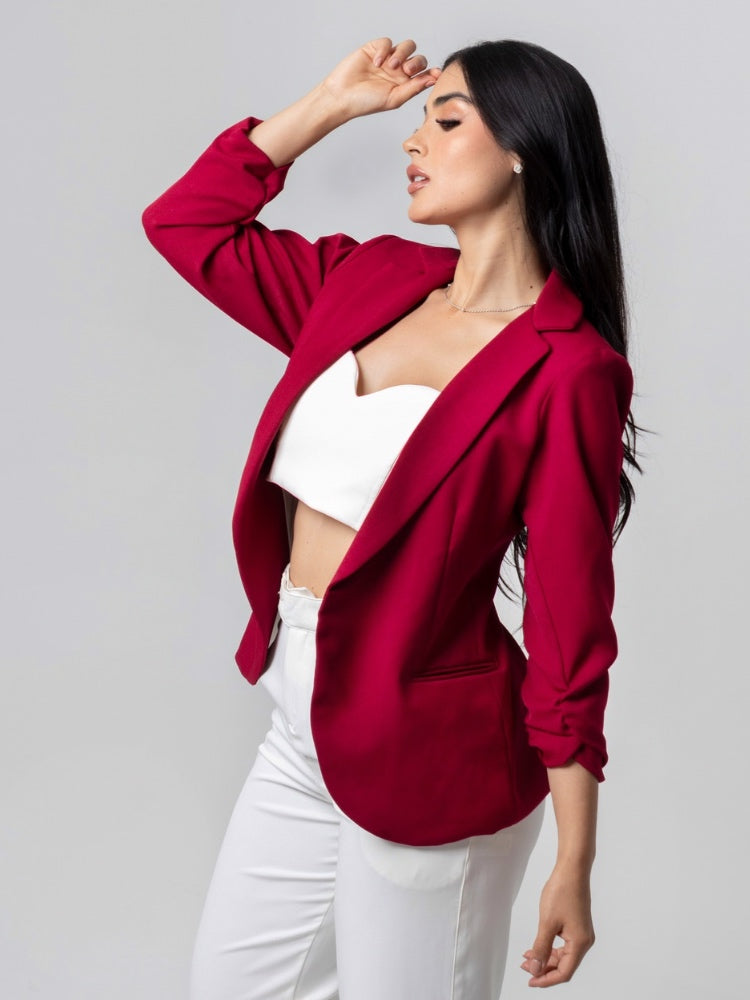 BLAZER ARMAN ROJO CEREZA