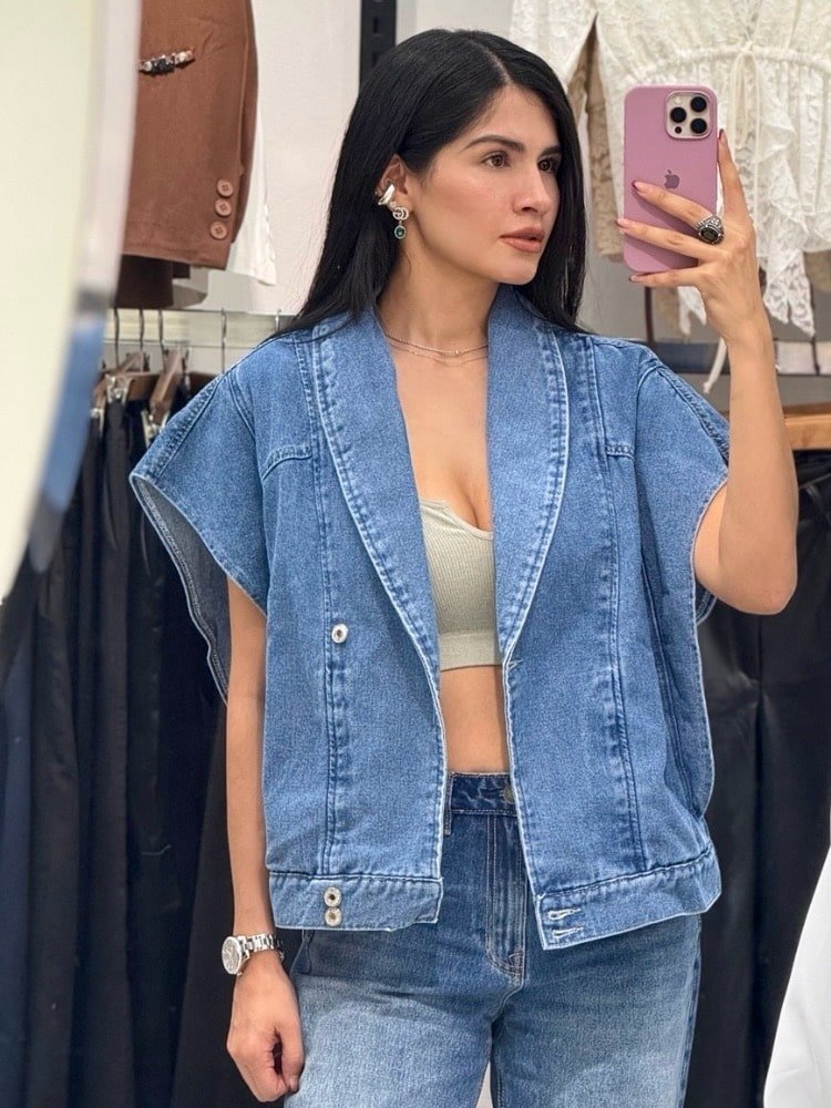 CHALECO DENIM OSCURO