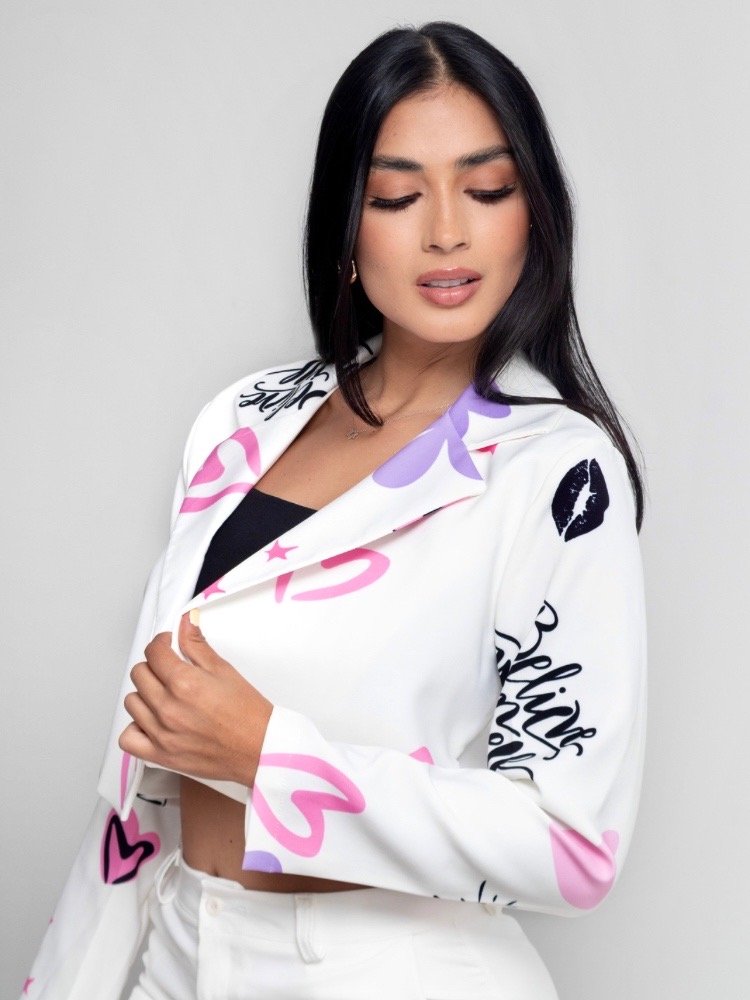 BLAZER MINI CORAZÓN LILA