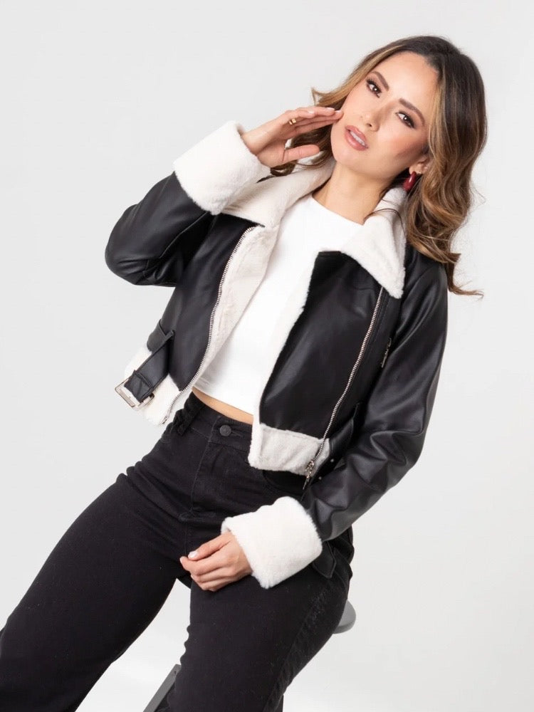 BIKER PELUCHE MARFIL