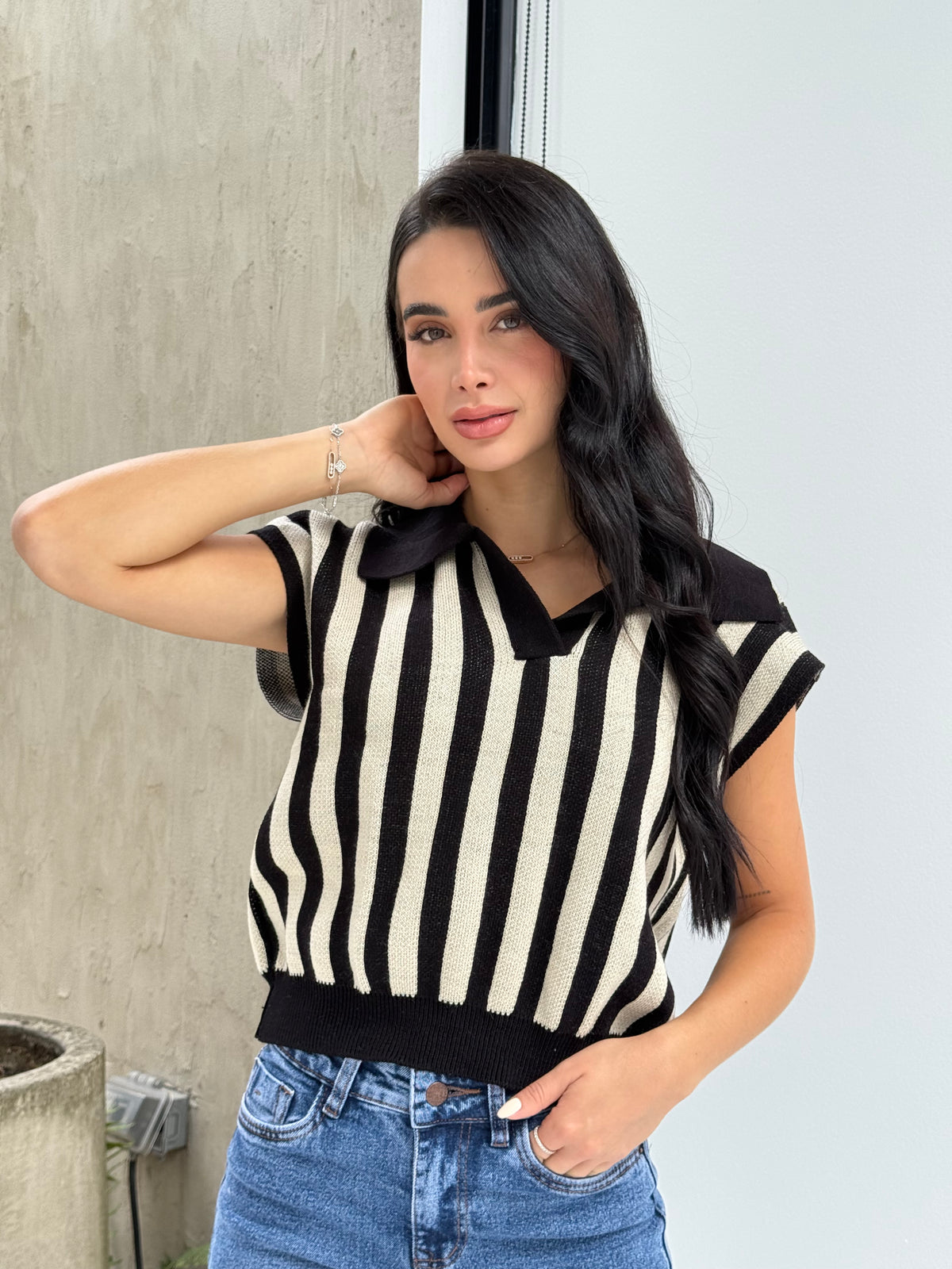 Chaleco Polo Rayas