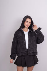 Chaqueta over denim Negro humo