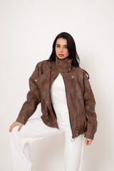 Chaqueta cuello alto over