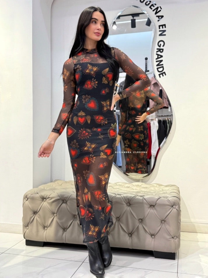 Vestido malla Corazón
