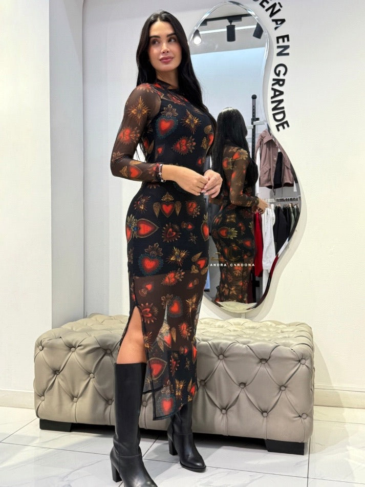 Vestido malla Corazón