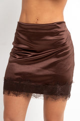 Falda Satin Encaje