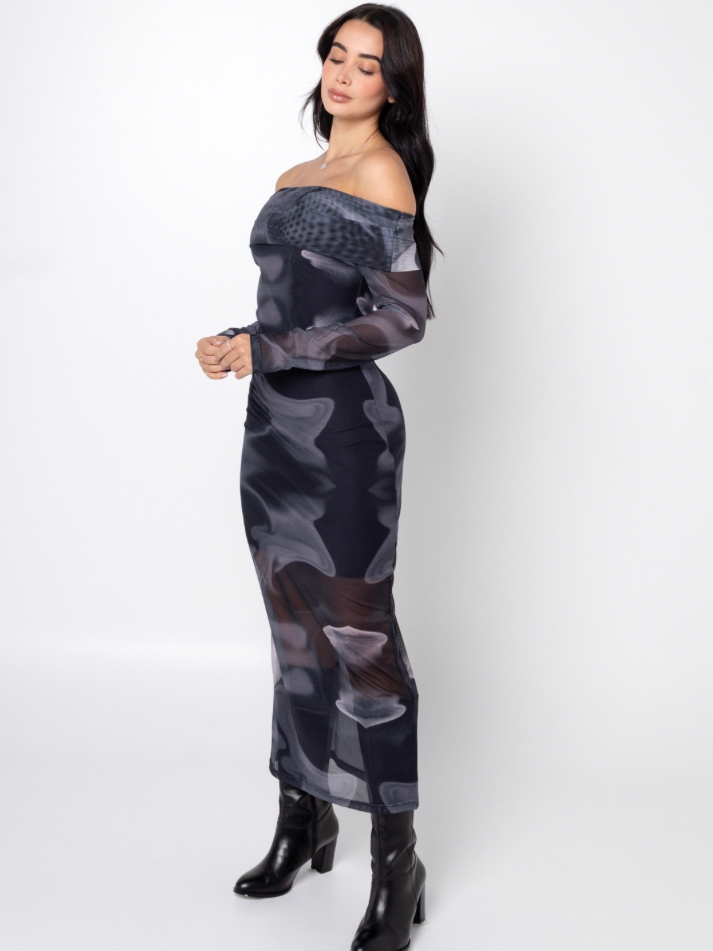 Vestido Ondas Negro