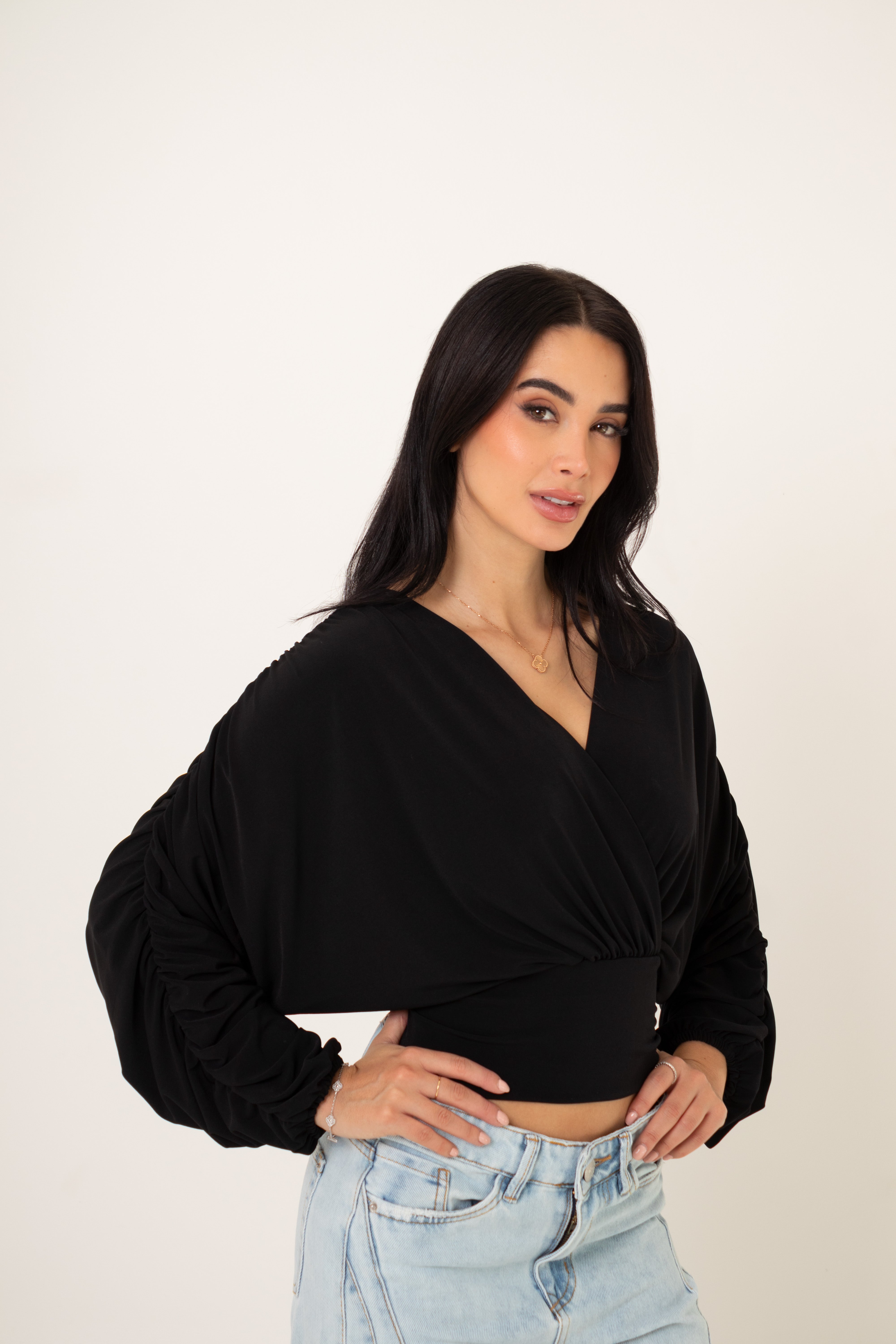 Blusa Cruzada Resortada