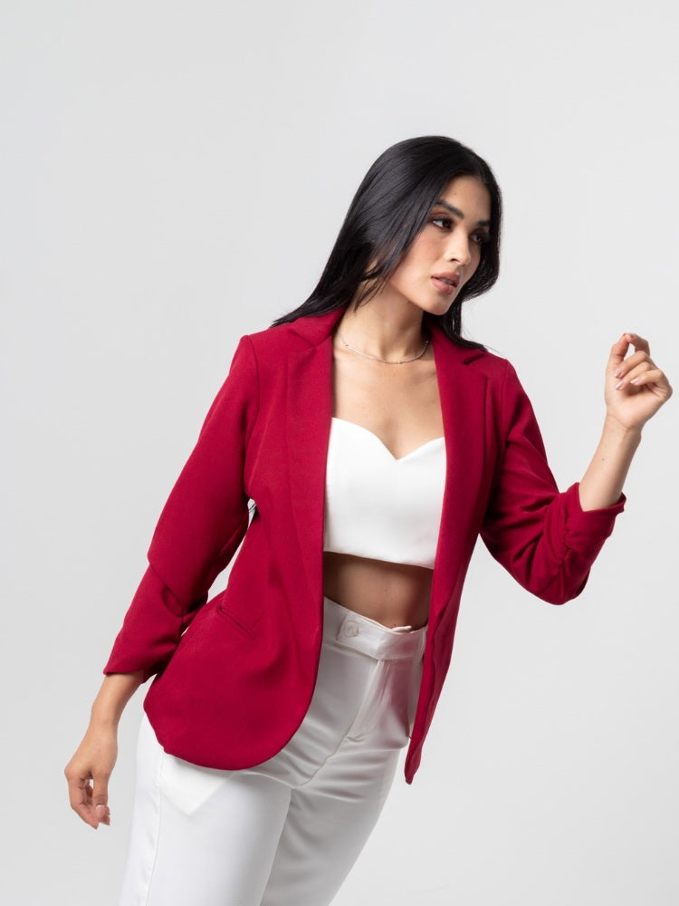 BLAZER ARMAN ROJO CEREZA