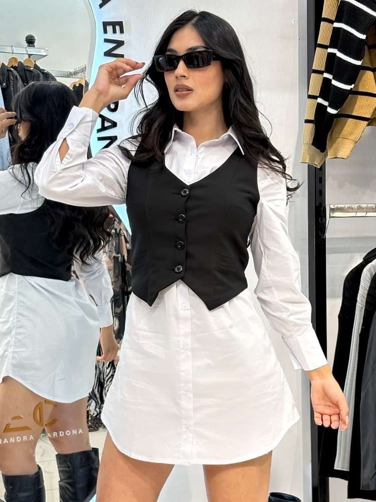 VESTIDO CON CHALECO